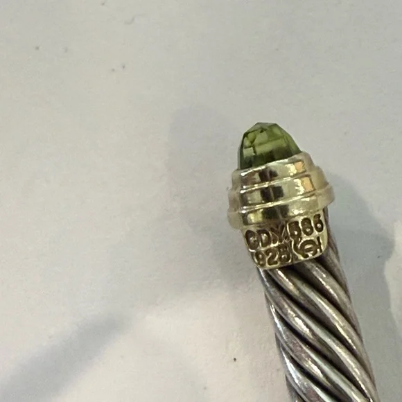 David Yurman Cable Bracelet with Peridot & 14k Yellow Gold, 5mm - Picture 5 of 8